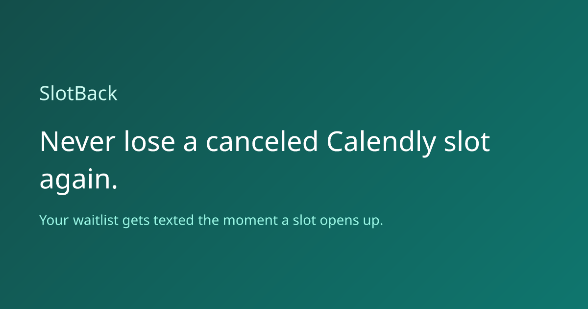Calendly has no waitlist feature — built the thing their forum has been asking for since 2024 logo